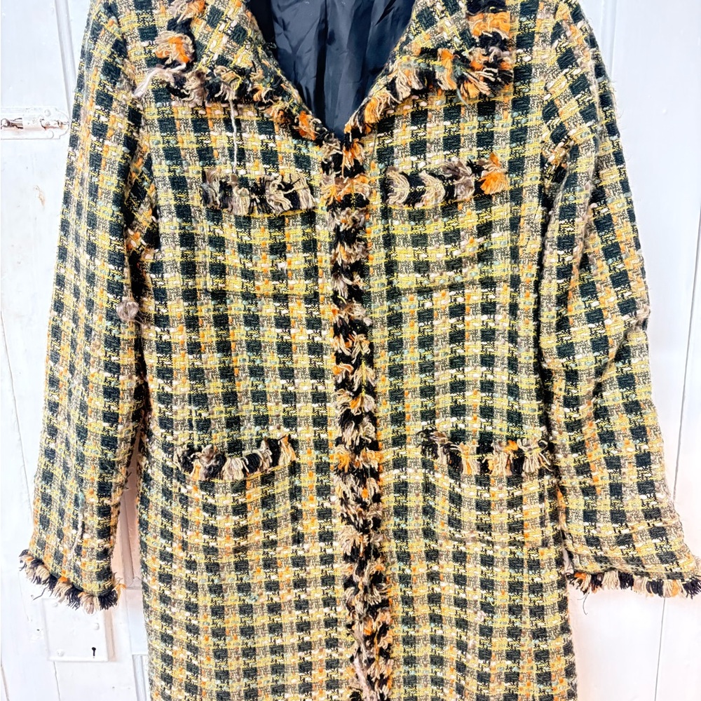 VINTAGE CHANEL tweed boulce jacket Karl Lagerfeld/80s/90 faded tag#truevintage